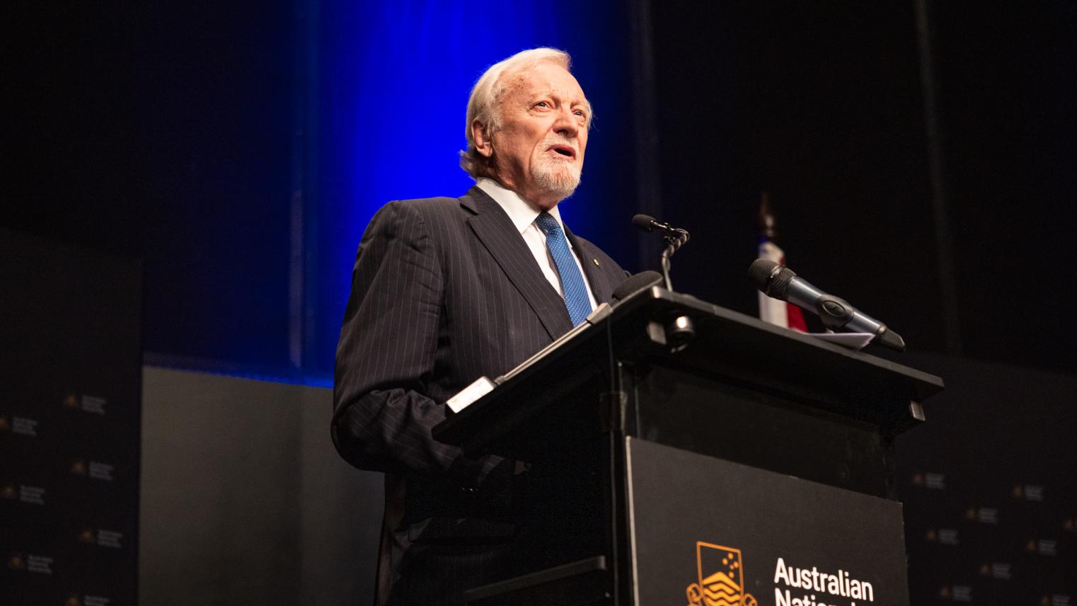 Gareth Evans address the audience during the 2024 Gareth Evans Oration.