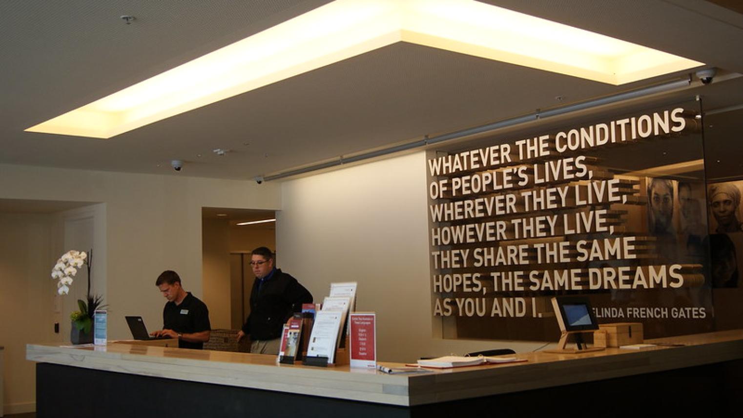 Image of Bill & Melinda Gates Foundation Visitor Center, Seattle, Washington, USA, by Jack at Wikipedia on flickr https://flic.kr/p/wm85wK, free to use under CC BY-SA 2.0 DEED licence 