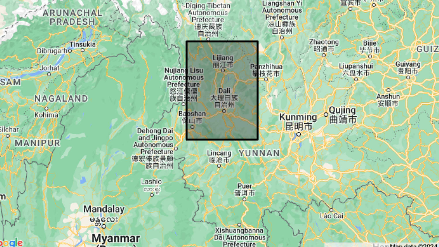 The location of Wuxing village in Heqing County where Kua'nsi is spoken. The location of Wuxing village in Heqing County where Kua'nsi is spoken.